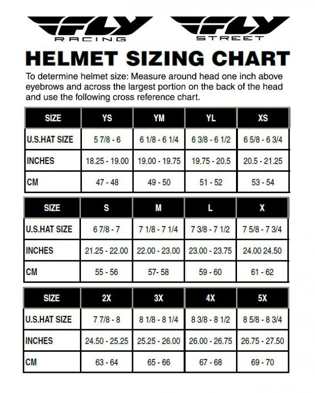 fly-helmet-size-chart